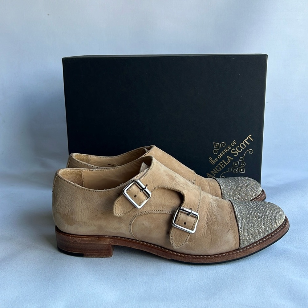 The Office Angela Scott Mr. Colin double monk strap shoes. Size 37.5 7.5US